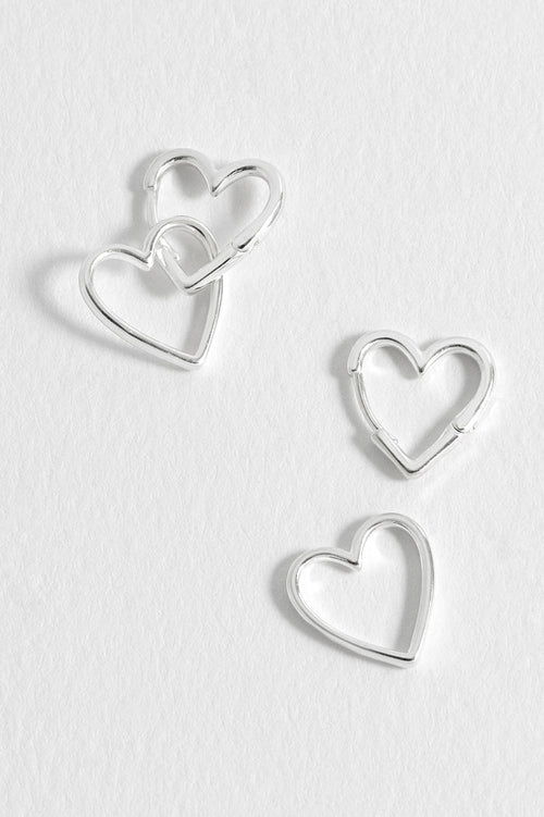 Double Heart Hoop Earrings