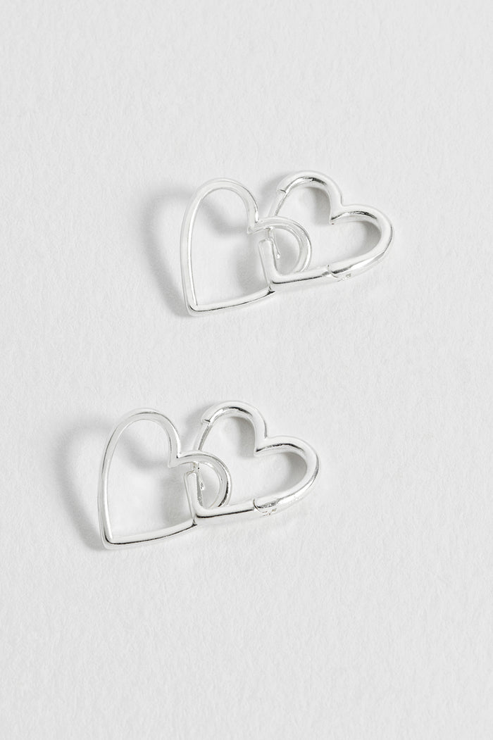 Double Heart Hoop Earrings