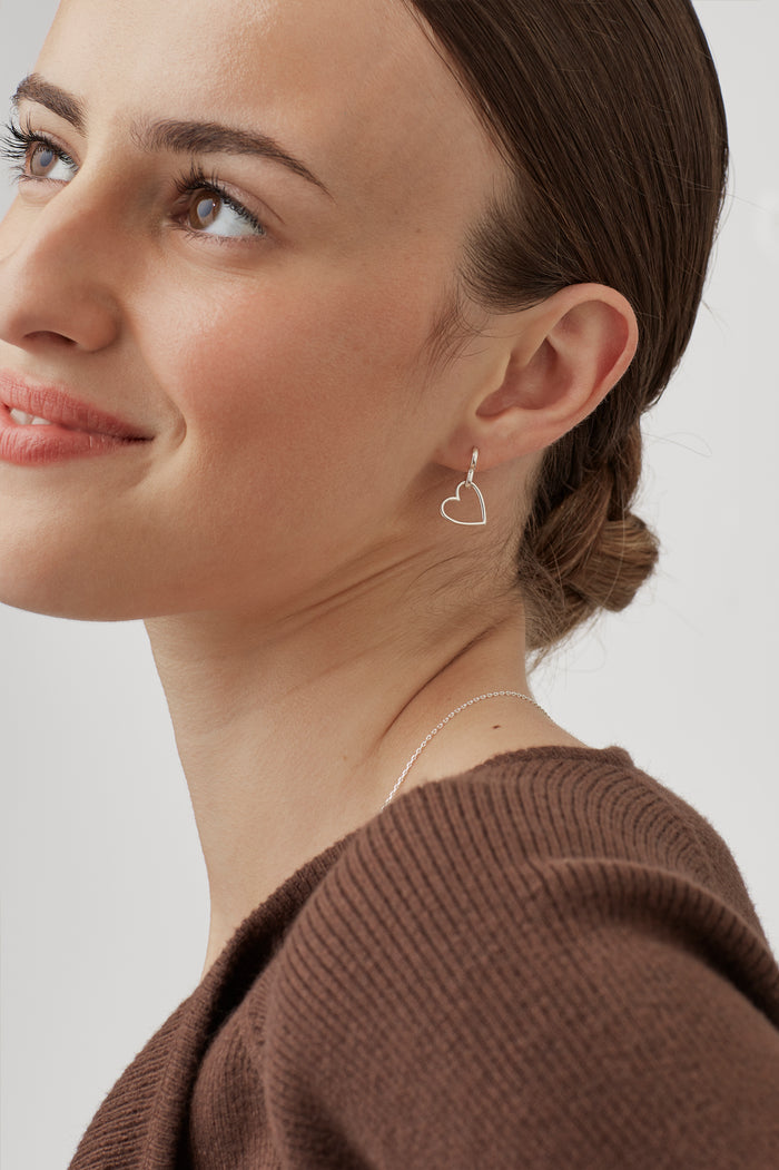 Double Heart Hoop Earrings