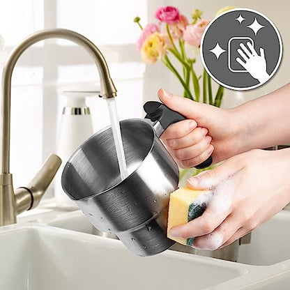 Duronic MF500 WE electric milk steamer with easy to clean stainless steel frother jug