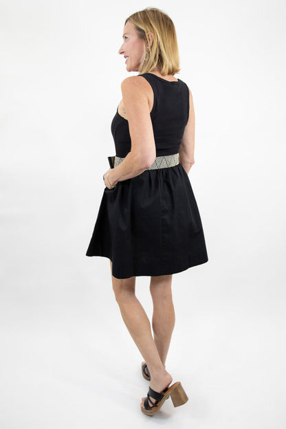 Easy Everyday Knit Woven Pocket Dress