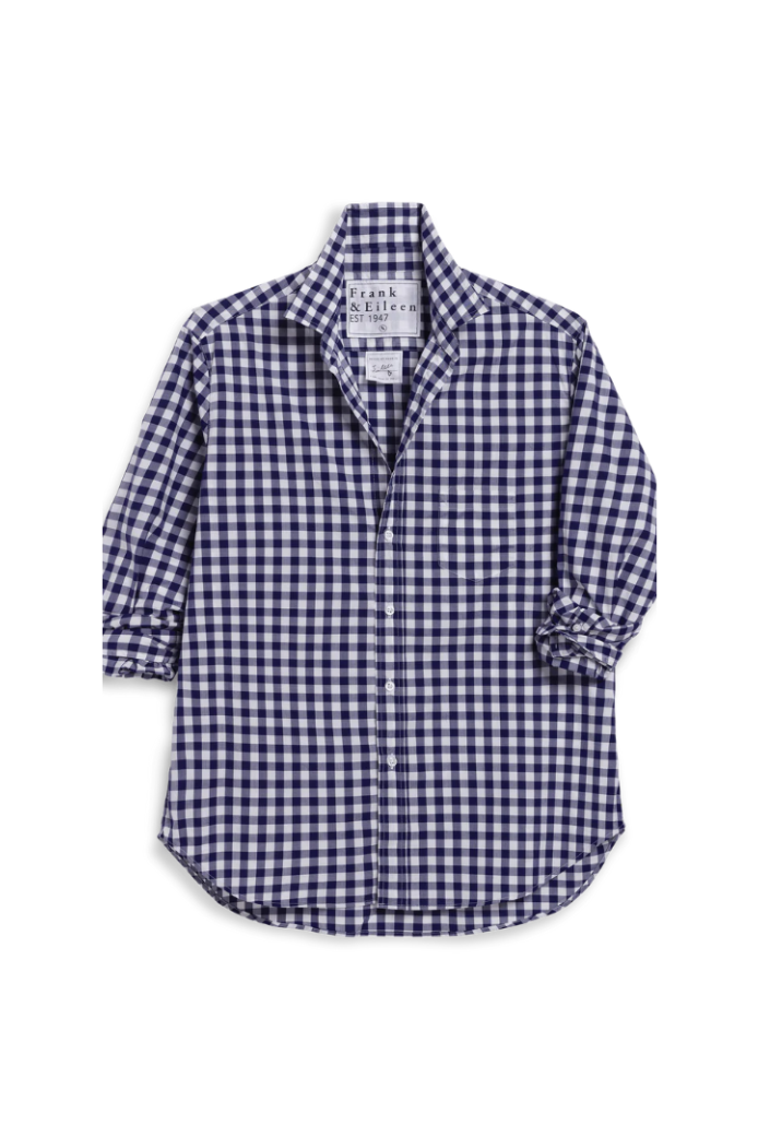 Frank & Eileen Eileen Relaxed Button-Up Shirt in Navy Blue Check