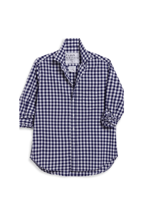 Frank & Eileen Eileen Relaxed Button-Up Shirt in Navy Blue Check