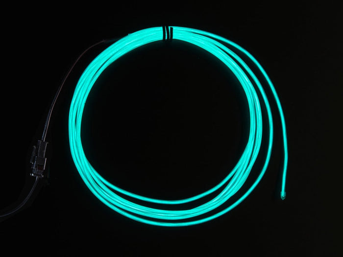 EL wire starter pack - Aqua 2.5 meter (8.2 ft) [Discontinued] by The Pi Hut - The Pi Hut