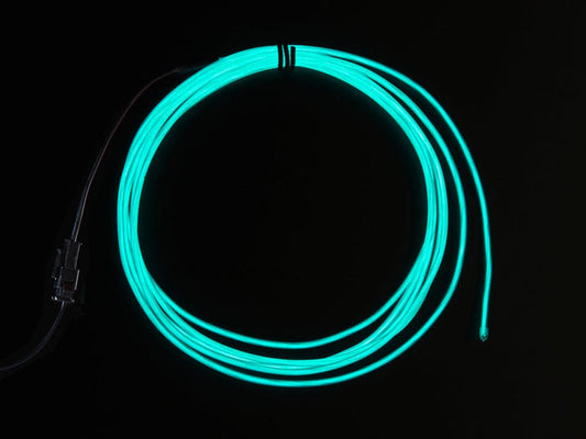 EL wire starter pack - Aqua 2.5 meter (8.2 ft) [Discontinued] by The Pi Hut - The Pi Hut