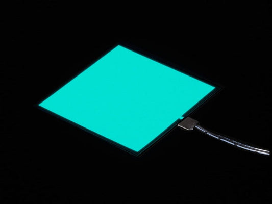Electroluminescent (EL) Panel Starter Pack - 10cm x 10cm Aqua [Discontinued] by The Pi Hut - The Pi Hut