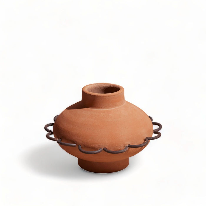 Eli Terracotta Vessel alternate view - terracotta texture and finish