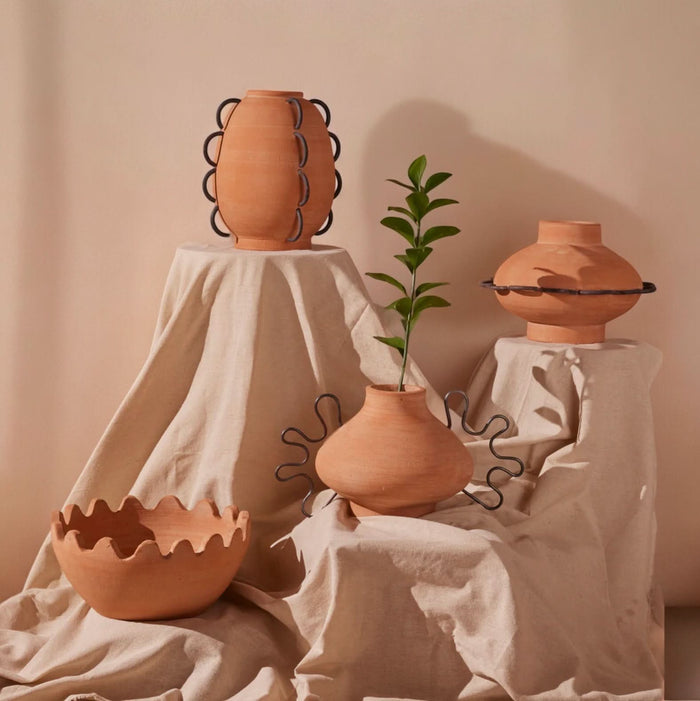 Eli Terracotta Vessel - detail view showing craftsmanship
