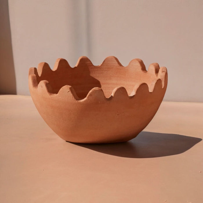 Ena Terracotta Bowl alternate view - terracotta texture and finish