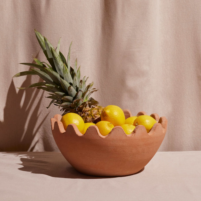 Ena Terracotta Bowl - detail view showing craftsmanship