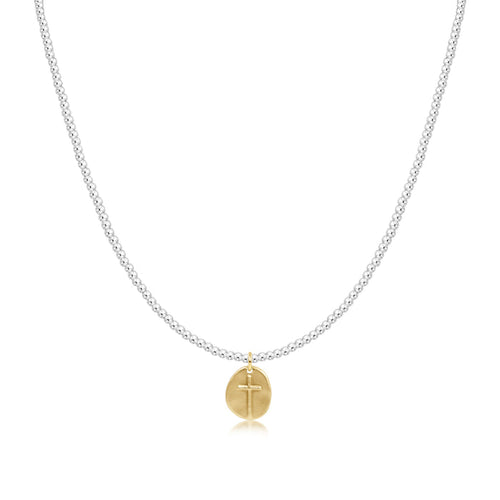 Enewton - 15in Choker Classic Sterling Mixed Metal 2mm Bead - Inspire Small Gold Charm - Findlay Rowe Designs