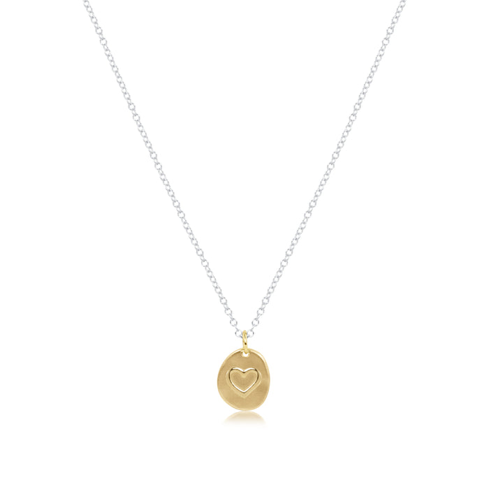 Enewton - 16" Necklace Sterling Mixed Metal - Inspire Love Small Gold Charm - Findlay Rowe Designs