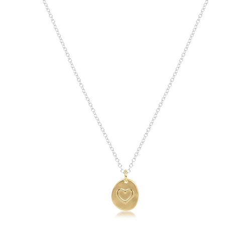 Enewton - 16" Necklace Sterling Mixed Metal - Inspire Love Small Gold Charm - Findlay Rowe Designs