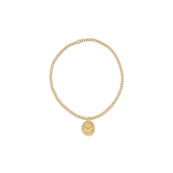 Enewton - Classic Gold 2mm Bead Bracelet - Inspire Love Small Gold Charm - Findlay Rowe Designs