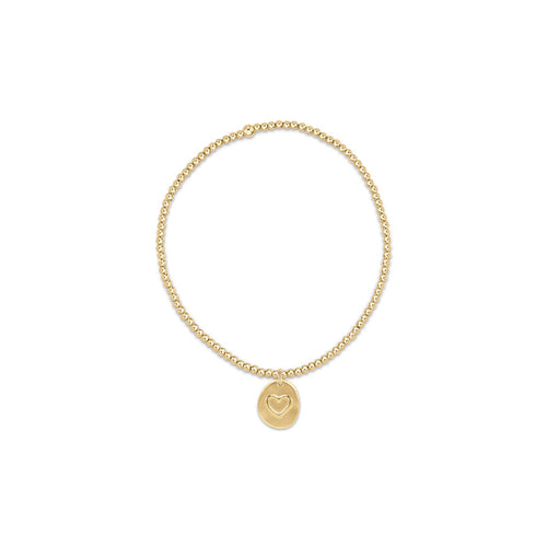 Enewton - Classic Gold 2mm Bead Bracelet - Inspire Love Small Gold Charm - Findlay Rowe Designs