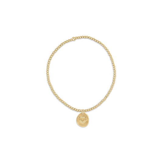 Enewton - Classic Gold 2mm Bead Bracelet - Inspire Love Small Gold Charm - Findlay Rowe Designs