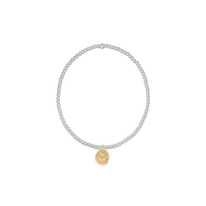 Enewton - Classic Sterling Mixed Metal 2mm Bead Bracelet - Inspire Love Small Gold Charm - Findlay Rowe Designs