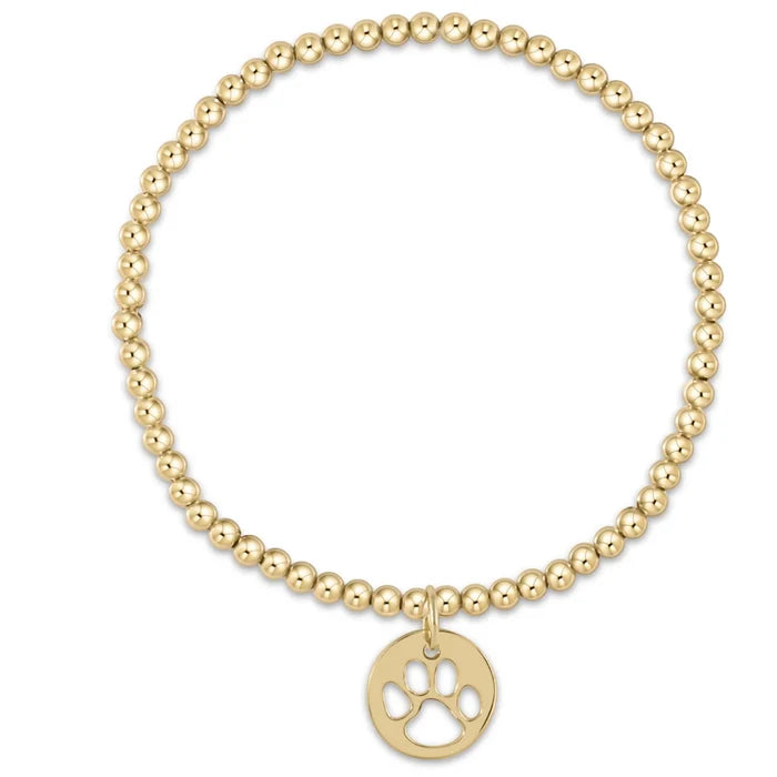 Enewton - Egirl Classic Gold 3mm Bead Bracelet - Paw Print Gold Disc - Findlay Rowe Designs