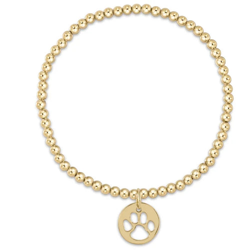 Enewton - Egirl Classic Gold 3mm Bead Bracelet - Paw Print Gold Disc - Findlay Rowe Designs