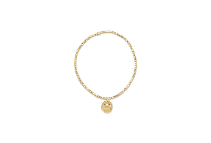 Enewton - Extends - Classic Gold 2mm Bead Bracelet - Inspire Love Small Gold Charm - Findlay Rowe Designs
