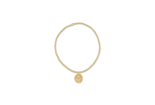 Enewton - Extends - Classic Gold 2mm Bead Bracelet - Inspire Love Small Gold Charm - Findlay Rowe Designs
