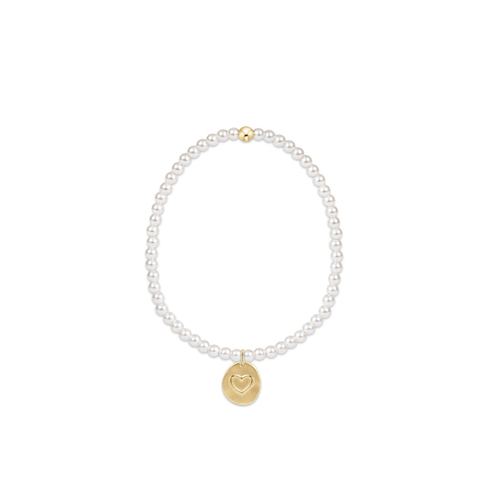 Enewton - Extends - Classic Pearl 3mm Bead Bracelet - Inspire Love Small Gold Charm - Findlay Rowe Designs