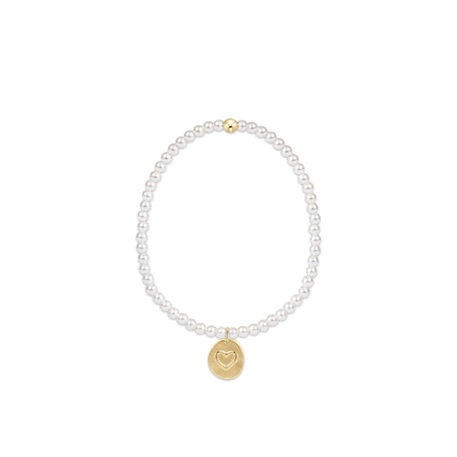 Enewton - Extends - Classic Pearl 3mm Bead Bracelet - Inspire Love Small Gold Charm - Findlay Rowe Designs