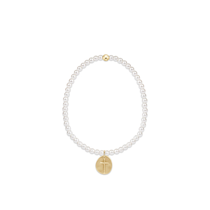 Enewton - Extends - Classic Pearl 3mm Bead Bracelet - Inspire Small Gold Charm - Findlay Rowe Designs