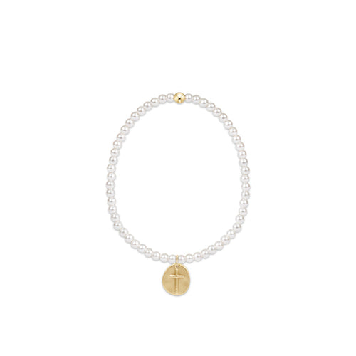 Enewton - Extends - Classic Pearl 3mm Bead Bracelet - Inspire Small Gold Charm - Findlay Rowe Designs
