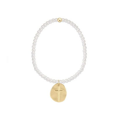 Enewton - Extends - Classic Pearl 4mm Bead Bracelet - Inspire Gold Charm - Findlay Rowe Designs