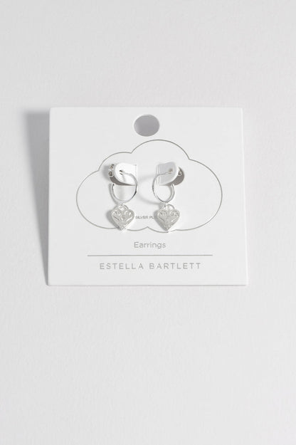 Engraved Heart Padlock Hoop Earrings