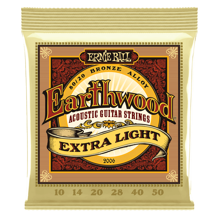 Ernie Ball 2006 Earthwood Acoustic Guitar Strings Extra Light Bronze 10-50