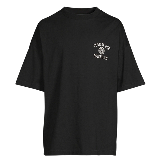 ESSENTIALS Black Jersey Crewneck T-shirt