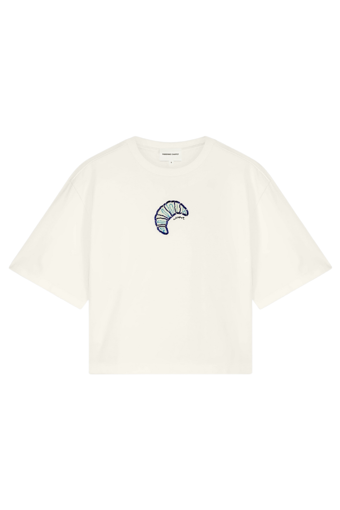 Fabienne Chapot Benja T-Shirt in Cosy White. 100% organic cotton with a relaxed loose fit — breathable everyday essential at Dotique.
