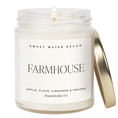 Farmhouse Soy Candle - Clear Jar - 9 oz - Sweet Water Decor - Candles