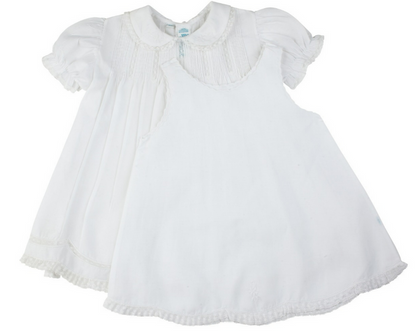 Feltman Brothers - Girls - Dress White Collared Lace Slip Dress - 3mo - Findlay Rowe Designs