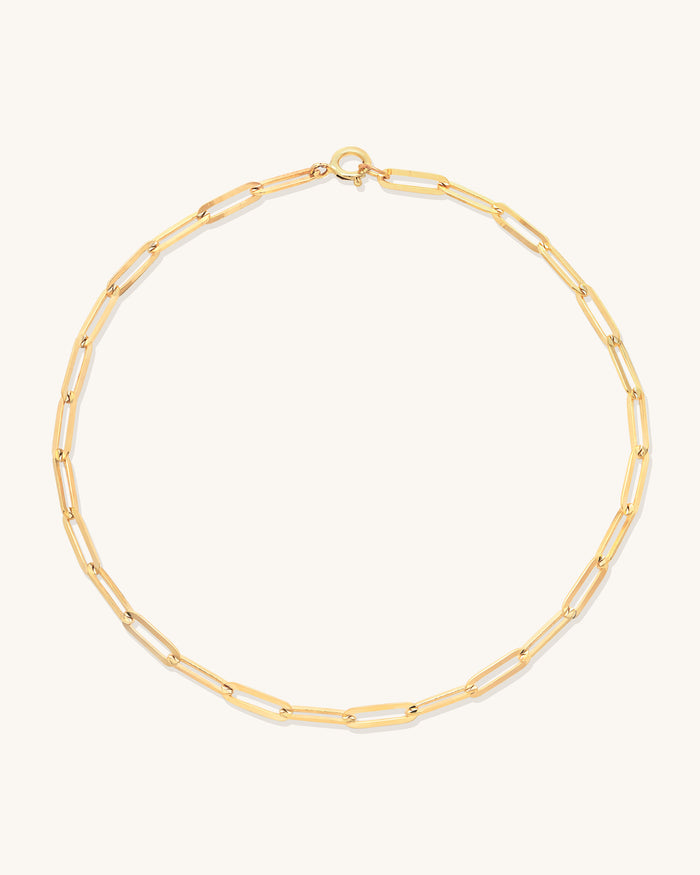 Flat Drawn Bold Chain Anklet