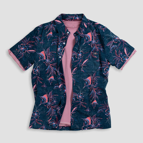 Flower & Fish Sport Shirt