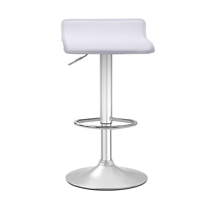 Four Craig Bar Stools Gas Lift Chrome White by Urban Style