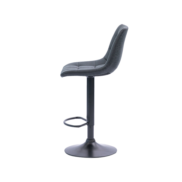 Four Harry Bar Stools Gas Lift Black Metal Black PU by Urban Style