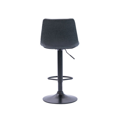 Four Harry Bar Stools Gas Lift Black Metal Black PU by Urban Style