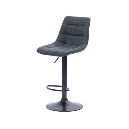 Four Harry Bar Stools Gas Lift Black Metal Grey PU by Urban Style