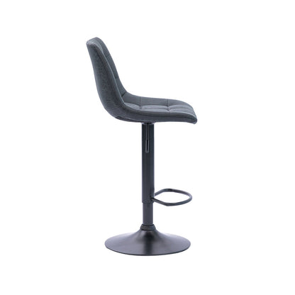 Four Harry Bar Stools Gas Lift Black Metal Grey PU by Urban Style