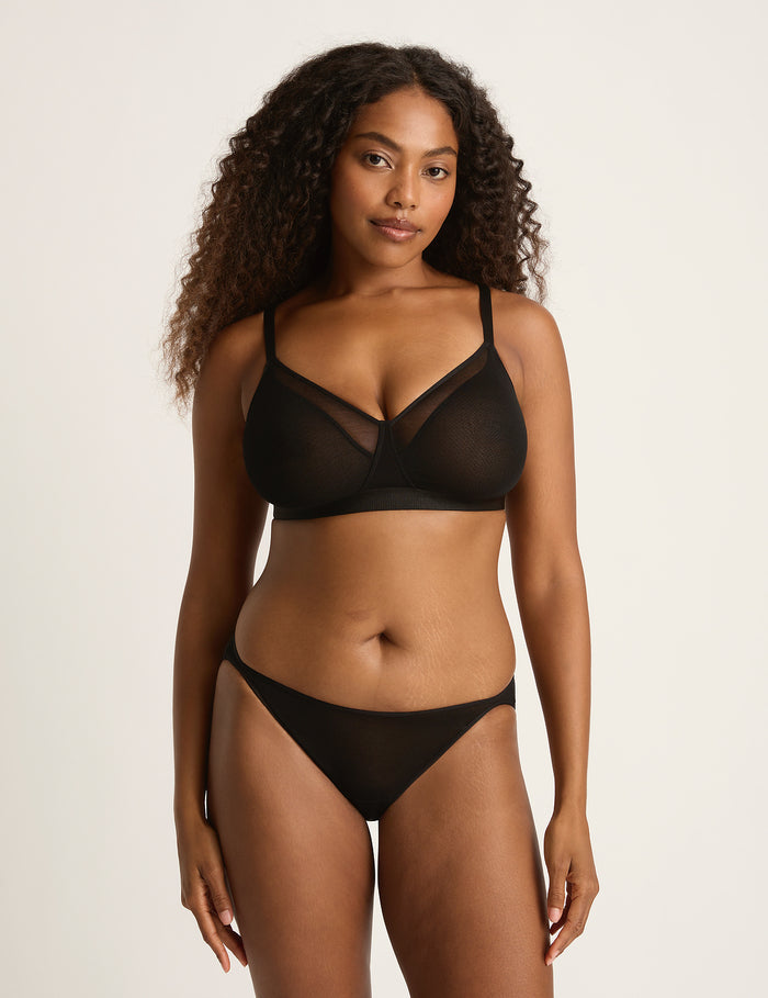 FreeMesh Full Bust Wireless Bra - Black