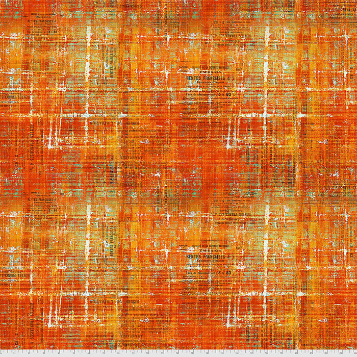 FreeSpirit Fabrics - Tim Holtz Abandoned - Scraped Layers - Sienna - PWTH144.SIENNA - Sold by the Half Yard
