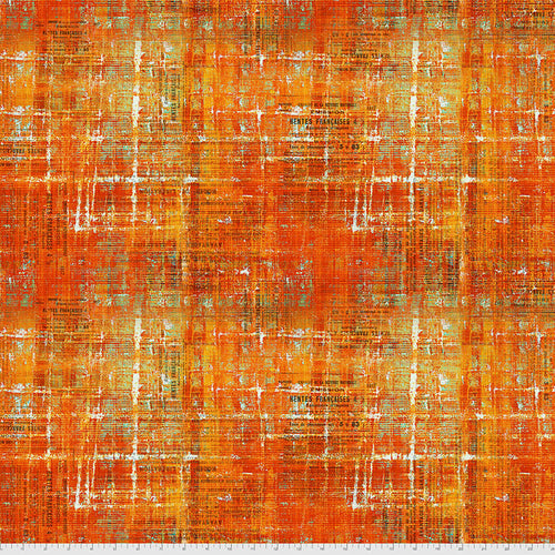 FreeSpirit Fabrics - Tim Holtz Abandoned - Scraped Layers - Sienna - PWTH144.SIENNA - Sold by the Half Yard