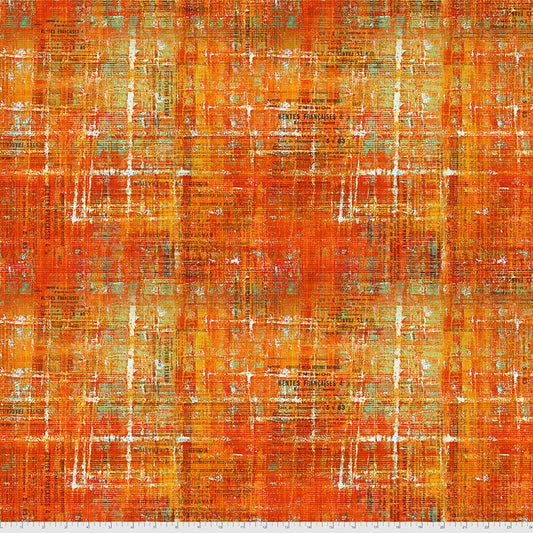 FreeSpirit Fabrics - Tim Holtz Abandoned - Scraped Layers - Sienna - PWTH144.SIENNA - Sold by the Half Yard