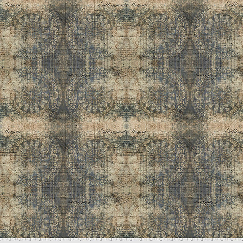 FreeSpirit Fabrics - Tim Holtz Abandoned II - Muted Medallions - Indigo - PWTH141.INDIGO - Sold by the Half Yard