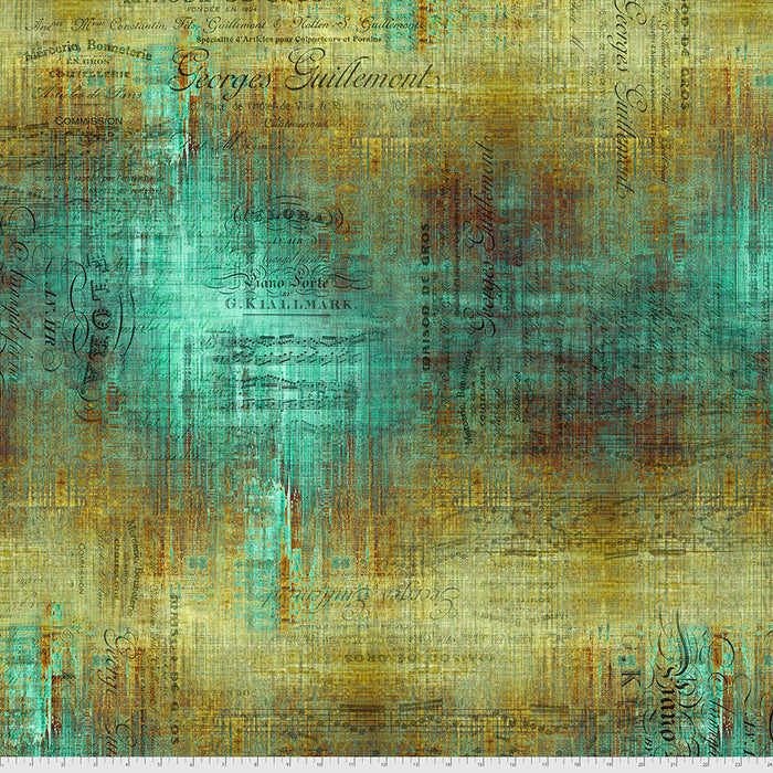 FreeSpirit Fabrics - Tim Holtz Abandoned II - Piano Sorte - Patina - PWTH138.PATINA - Sold by the Half Yard