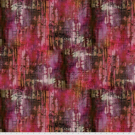 FreeSpirit Fabrics - Tim Holtz Abandoned II - Scraped Layers - Vineyard - PWTH145.VINEYARD - Sold by the Half Yard